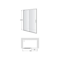 Compra Mampara naray l2-e 1500x2000 (142.1-152) negro mate tte