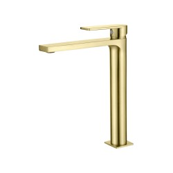 Compra Alpha lavabo alto oro cepillado stock en Saneamientos