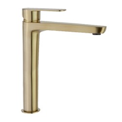 Grifo de lavabo alexia alto oro apertura frio