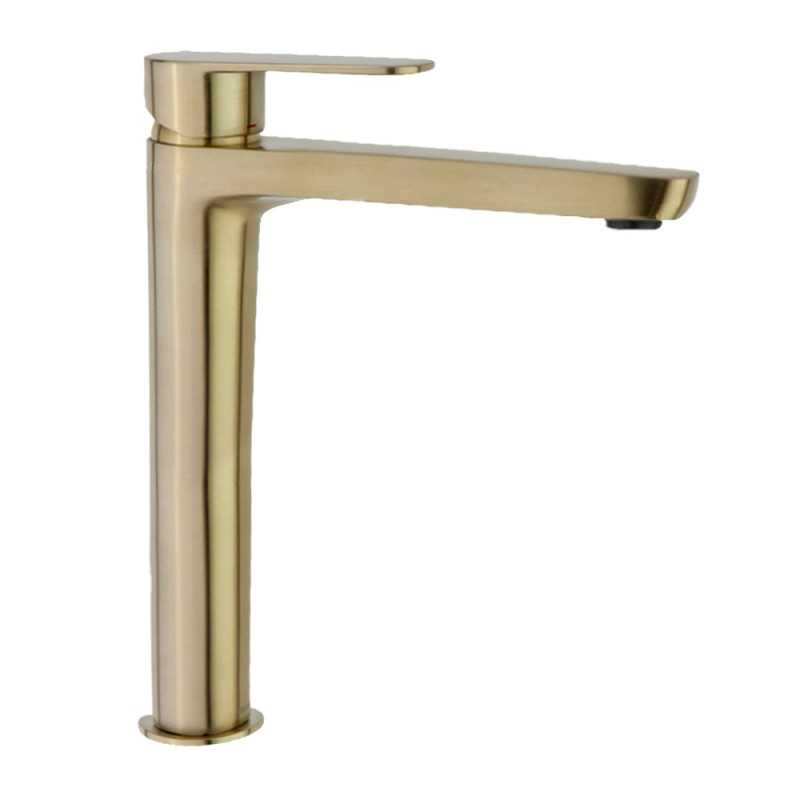 Grifo de lavabo alexia alto oro apertura frio