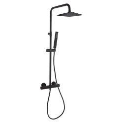 Compra Columna ducha termostatica telescopica termotech negra