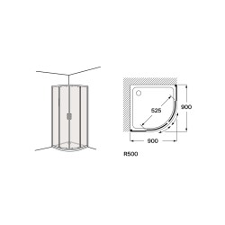 Compra Mampara roca victoria plus mr 90 (r50) (86.5-89) plata