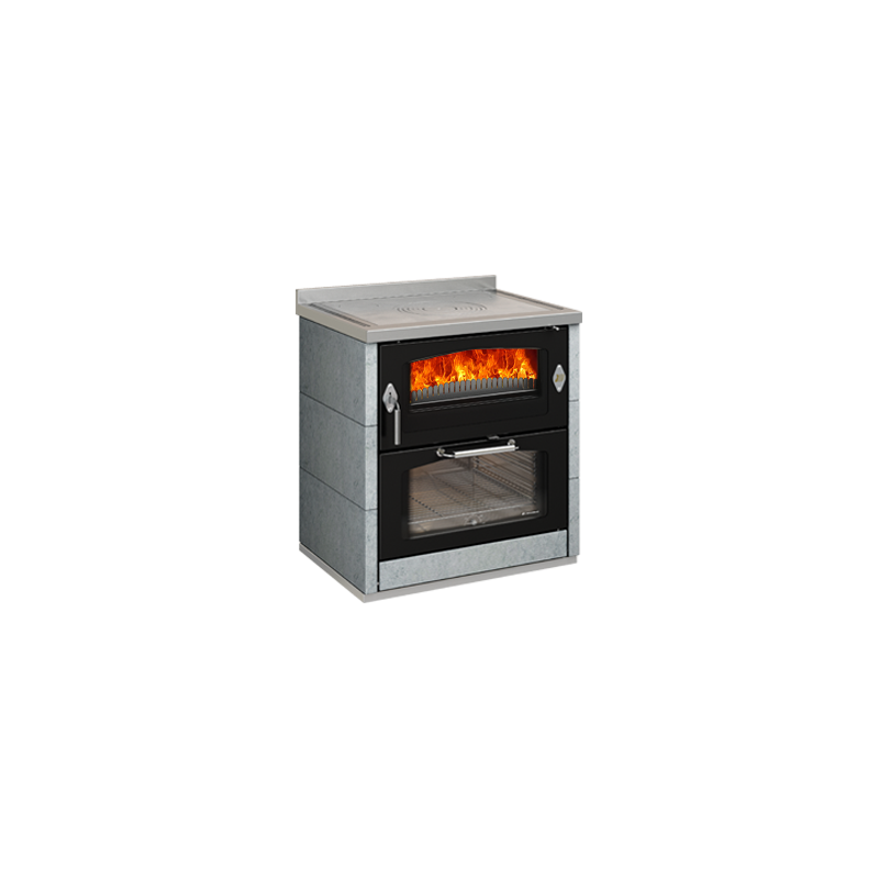 Compra Cocina de leña con horno de 7,5 kw negra serie domino