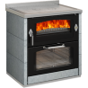 Compra Cocina de leña con horno de 7,5 kw negra serie domino