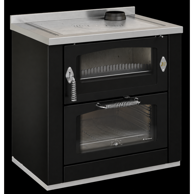 Compra Cocina de leña con horno de 9,5 kw negra serie domino