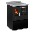 Cocina de leña con horno negro serie eco modelo e60f de 5 kw.