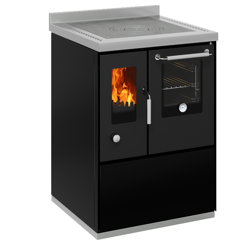 Compra Cocina de leña con horno negro serie eco modelo e60f de