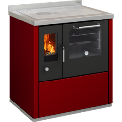 Cocina de leña con horno negro serie eco modelo e80 de 6 kw.