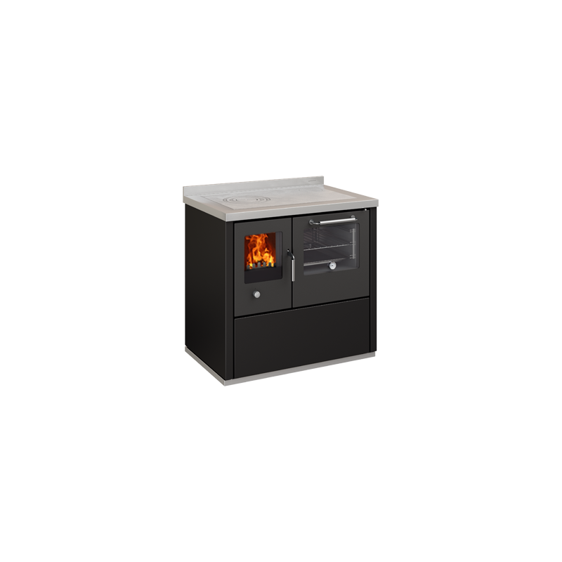 Compra Cocina de leña con horno negro serie eco modelo e90 de 6