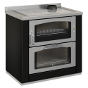 Cocina de leña con horno de 9,5 kw  inox serie domino modelo d6 maxi