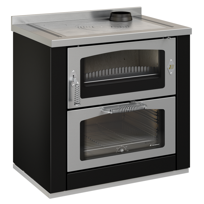 Compra Cocina de leña con horno de 9,5 kw inox serie domino
