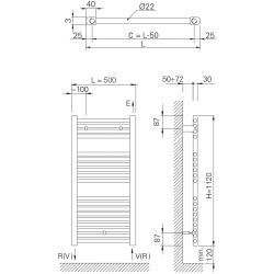 Compra Radiador toallero cicsa 112x50/45 cromado rtc12045 en