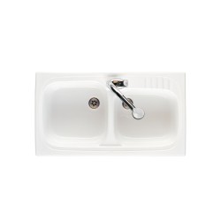 Compra Fregadero leman 90 2 pozos blanco en Saneamientos