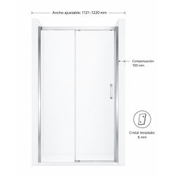 Compra Mampara roca ura l2-e 1200x2000 (112.1-122) plata brillo