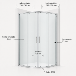 Compra Mampara roca victoria plus mr 80 (r50) (76.5-79) plata