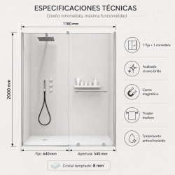 Compra Mampara bañera verona 1f+1hoja 120 stock (118) (f64-a54)