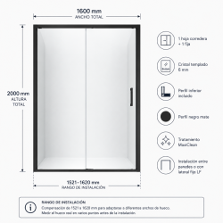 Compra Mampara victoria plus l2-e 160x2000(152.1-162)