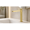 Compra Alpha lavabo alto oro cepillado stock en Saneamientos