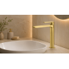 Compra Alpha lavabo alto oro cepillado stock en Saneamientos