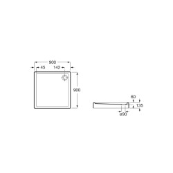 Compra Plato ducha acrílico granada st 900x900x135 blanco en