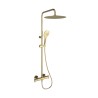 Columna ducha termostatica telescopica blautherm redonda oro cepillado stock