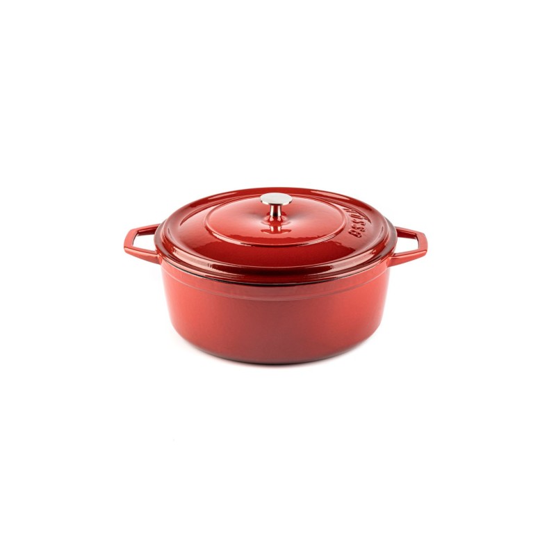Cazuela alta de hierro fundido Hosse 24 cm roja