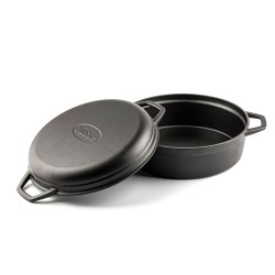 Cazuela baja de hierro fundido Hosse 26 cm gris
