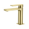 Grifo de lavabo bajo Alpha en oro cepillado - Saneamientos