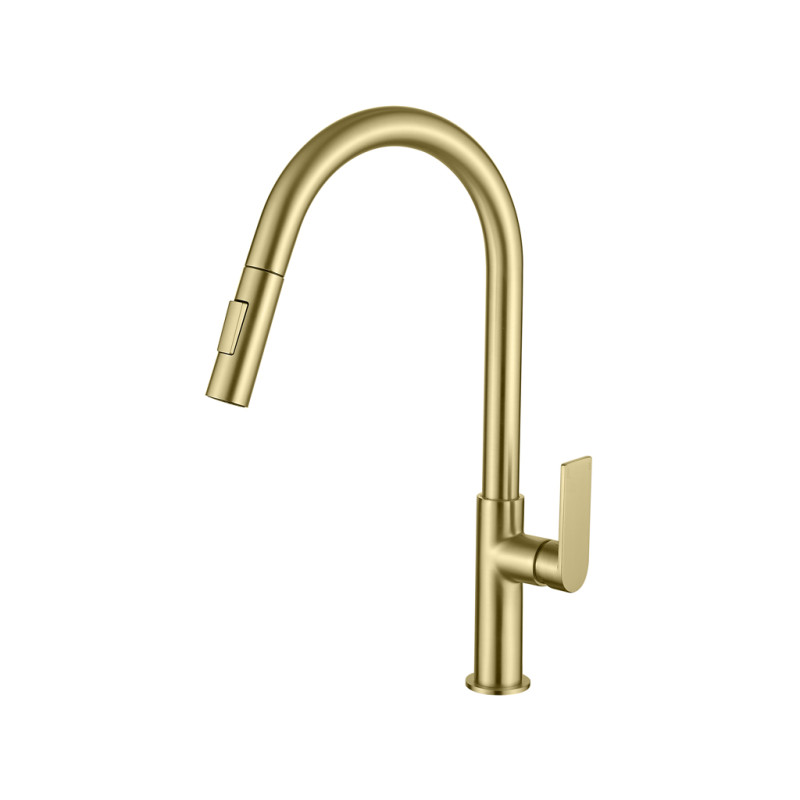 Alpha sort fregadero c/extraible oro cepillado
