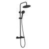 Columna termostática nite negro rociador redondo atlas ø 25