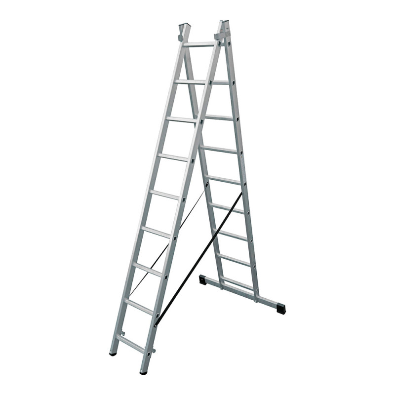 Escalera transformable aluminio 2x9 peldaños