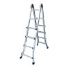 Escalera multifunción teléscopica aluminio 2x4+4 peldaños