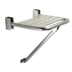 Asiento abatible inox apoyo pared satinado