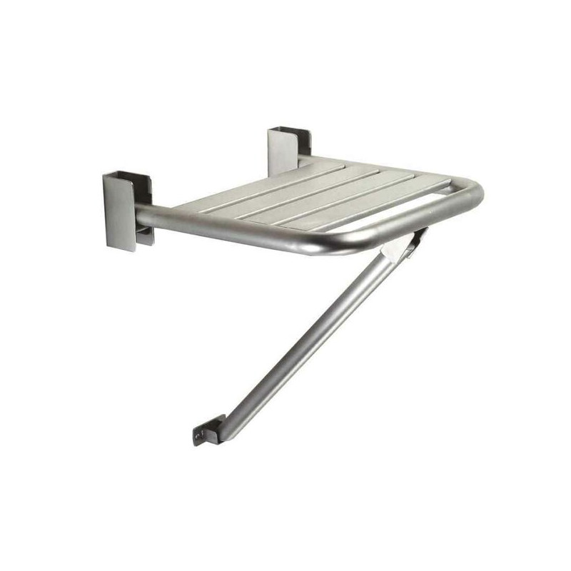 Asiento abatible inox apoyo pared satinado