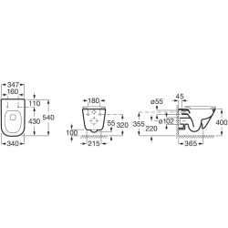 Compra Taza roca the gap square rimless suspendido blanco stock