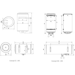 Termo electrico thermor concept 100  litros horizontal