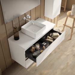 Mueble anglet 100 2 cajones blanco mate oportunidad -