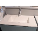 Encimera solid qube 45  81x1.2hx46f blanco centrado c/orificio para grifo stock