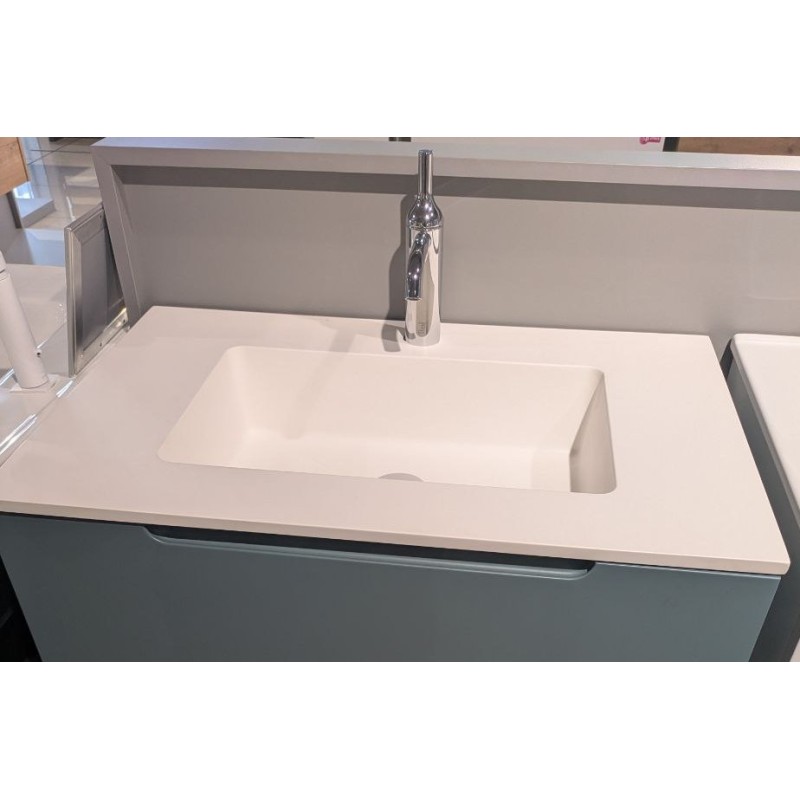 Encimera solid qube 45 101x1.2hx46f blanco pozo centrado con