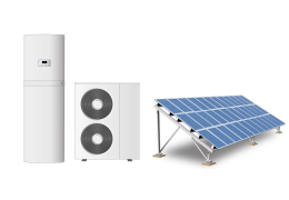Calefacción híbrida con caldera de gas y energías renovables